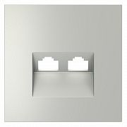 Накладка для розетки компьютерной двойной RJ45+RJ45 кат.6, S70 (сталь)