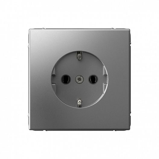 Systeme Electric ArtGallery Сталь Розетка с заземлением, 16А, механизм