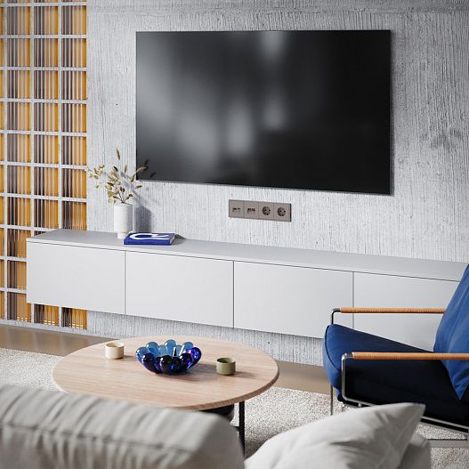 Накладка для розетки TV+RJ45 кат. 6, S70 (капучино)