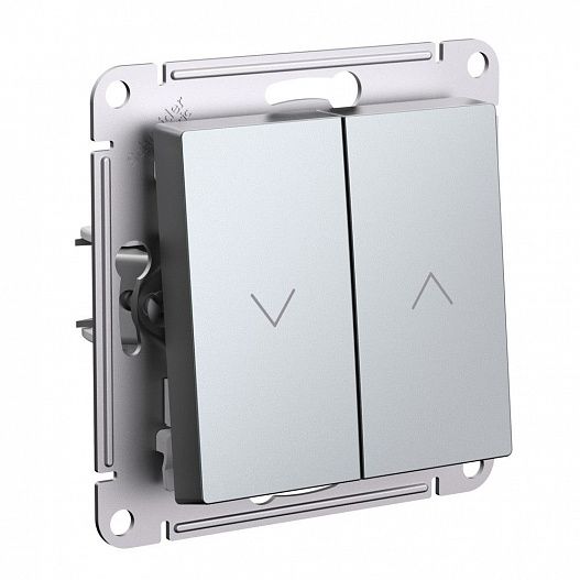 Systeme Electric AtlasDesign Алюминий Выключатель 2-клавишный жалюзи, 10А, механизм