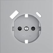 Накладка для розетки с заземлением и защитными шторками, с USB A+C, S70 (серый)