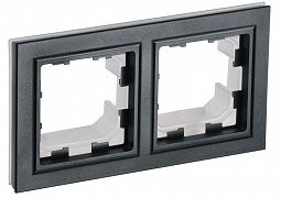 Рамка 2-м IP44 BRITE РУ-2-БрЧ-44 черн. IEK BR-M22-44-K02