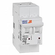 Выключатель автоматический модульный 2п C 32А 4.5кА OptiDin BM63-2C32-4.5-УХЛ3 КЭАЗ 326806