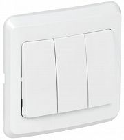 Выключатель 3-кл. 1п СП Вега 10А IP20 ВС10-3-0-ВБ бел. GENERICA EVV30-K01-10-DM
