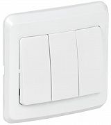 Выключатель 3-кл. 1п СП Вега 10А IP20 ВС10-3-0-ВБ бел. GENERICA EVV30-K01-10-DM