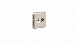 SE AtlasDesign Песочный Розетка двойная ТВ + компьютерная RJ45, кат. 5Е ATN001289