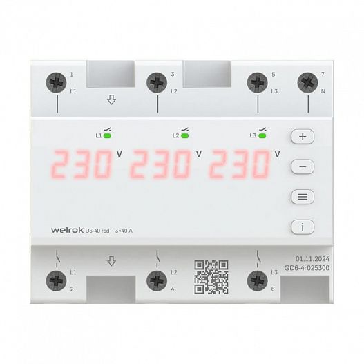 Реле напряжения D6-40 red Welrok 4660251140397