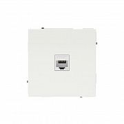 Розетка компьютерная 1-м KANT RJ45 кат.5E без шторки бел. магнолия DKC 7000663
