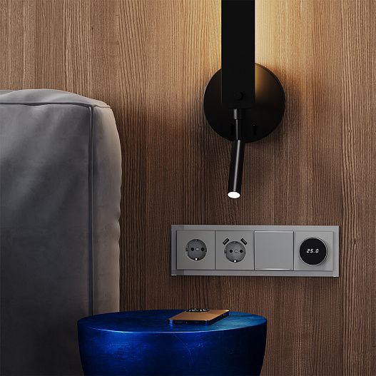 Рамка стеклянная VOLTUM S70 на 4 поста, (сталь, стекло)