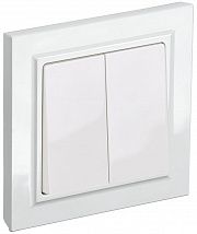 Выключатель 2-кл. BRITE  10А в сборе бел. IEK BR-V20-0-10-K01-F