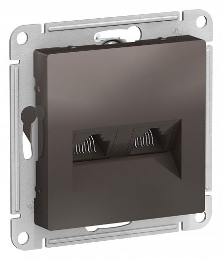 SE AtlasDesign Мокко Розетка двойная компьютерная RJ45+RJ45, кат.5E, механизм