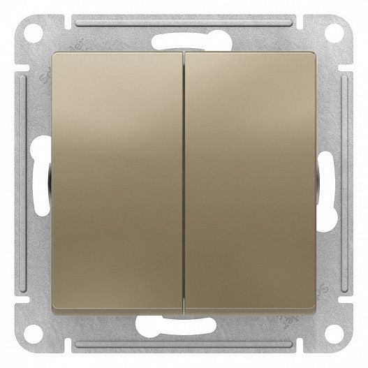Systeme Electric AtlasDesign Шампань Переключатель 2-клавишный перекрестный, 2 x сх. 7, 10АХ, механизм