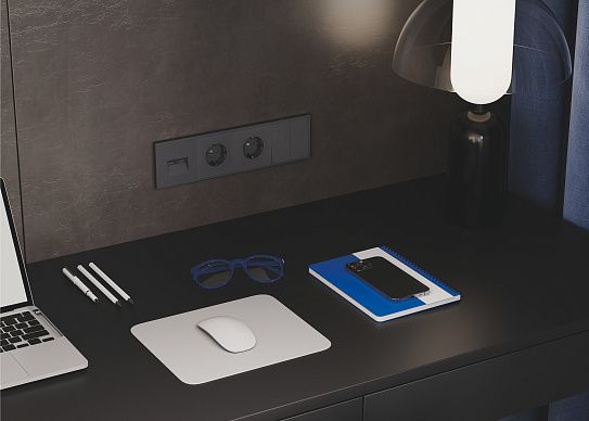 Рамка пластиковая VOLTUM S70 на 4 поста, (графит)