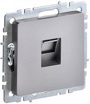 Розетка компьютерная  RJ45 кат.5E BRITE   сталь IEK BR-K10-1-K46