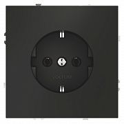 Розетка встраиваемая VOLTUM S70 с заземлением 16А, (черный матовый)