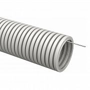 Труба гофрированная ПВХ d20мм с протяжкой сер. (уп.100м) TOKOV ELECTRIC TKE-TG/P-20-C06/100
