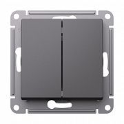 Systeme Electric AtlasDesign Базальт Переключатель 2-клавишный перекрестный, 2 x сх. 7, 10АХ, механизм ATN001473