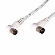 Шнур TV Plug - TV Jack 1.5м угловой бел. Rexant 18-0022