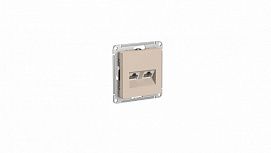 SE AtlasDesign Песочный Розетка двойная компьютерная RJ45+RJ45, кат.5E, механизм ATN001285