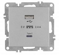Розетка LAVIN/KAREN USB + TYPE-C механизм сер. ARVIA 50 03 2000 304