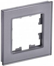 Рамка 1-м BRITE РУ-1-2-БрСе стекло сер. IEK BR-M12-G-K03