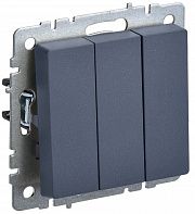 Выключатель 3-кл.  BRITE  10А маренго IEK BR-V30-0-10-K35