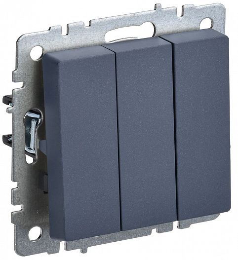 Выключатель 3-кл.  BRITE  10А маренго IEK BR-V30-0-10-K35