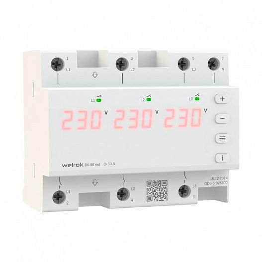 Реле напряжения D6-50 red Welrok 4660251140403
