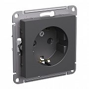 Systeme Electric AtlasDesign Базальт Розетка с/з со шторками, 16А, механизм ATN001445