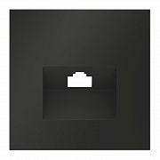 Накладка для розетки компьютерной RJ45 кат.6 и розетки телефонной RJ11 кат.3, S70 (черный матовый)