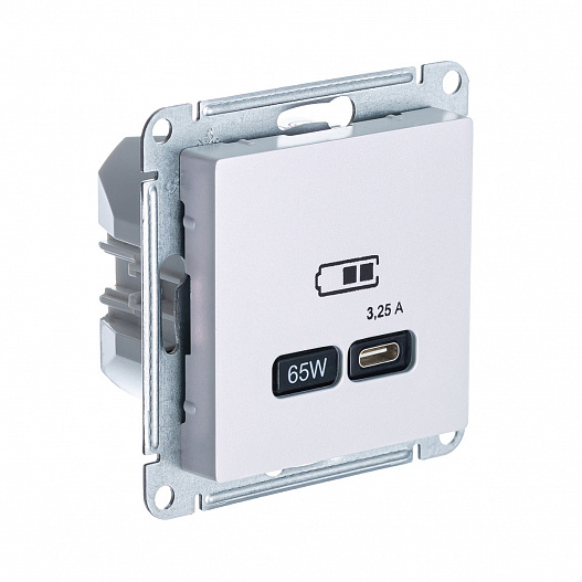 SE AtlasDesign Жемчуг USB Розетка тип-C 65W высокоскор.заряд. QC, PD, мех.