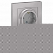 Розетка 2-м СП AtlasDesign 16А IP20 с заземл. защ. шторки в сборе алюм. SE ATN000326