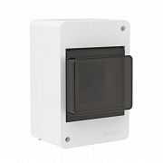 Щиток настенный Фрейм (FRAME) ЩРн-п-4 4мод. с тонированной дверцей бел. DKC F04W0WD
