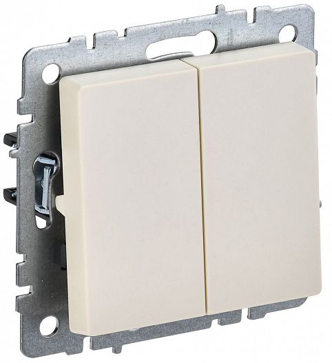 Выключатель проходной 2-кл.  BRITE 10А беж. IEK BR-V22-0-10-K10