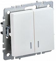 Выключатель 2-кл.  BRITE 10А с инд. жемчуж. IEK BR-V20-1-10-K36