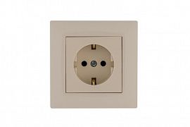 Розетка 1-м Karea RIZZ с заземл. крем Makel 88010028