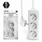 Удлинитель 3х5м с заземл. 10А 3х1.5 TOKOV LIGHT TKL-C01-BU3-5-1.5-Z