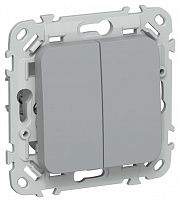 Выключатель 2-кл. СП FLITE ВС12-1-0-ФлС 10А механизм сер. IEK FI-V20-0-10-1-K03