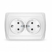 Розетка 2-м СП Маргарита 16А IP20 с заземл. бел. UNIVersal М0128