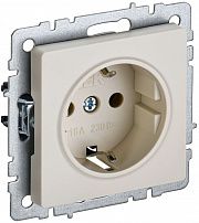 Розетка BRITE  16А с заземл. без защ. шторки беж. IEK BR-R11-16-K10