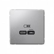 Systeme Electric ArtGallery Алюминий USB Розетка тип-С 65Вт высокоскор.заряд. QC, PD, механизм