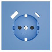 Накладка для розетки с заземлением и защитными шторками, с USB A+C, S70 (деним)