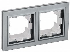 Рамка 2-м IP44 BRITE РУ-2-БрС-44 сталь IEK BR-M22-44-K46