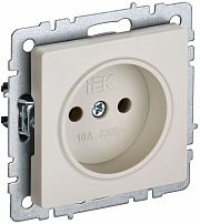 Розетка BRITE  10А без заземл. без защ. шторок беж. IEK BR-R10-10-K10