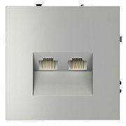 Розетка компьютерная 2-м СП S70 RJ45 + RJ45 кат.6 механизм сталь Voltum VLS060205