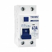 Выключатель дифференциального тока (УЗО) 2п (1P+N) 63А 100мА тип AC 6кА PRIZMA TOKOV ELECTRIC TKE-PZ60-RCDM-2-63-100-AC