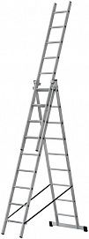 Лестница трехсекционная 3х9 H=257/426/591см 11.18кг алюм. FIT 65434