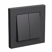 Systeme Electric AtlasDesign Базальт Выключатель 2-клавишный, сх.5, 10АХ, в сборе ATN001452