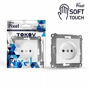 Розетка 1-м СП Pixel 16А IP20 без заземл. защ. шторки механизм айс TOKOV ELECTRIC TKE-PX-R1SF-C34