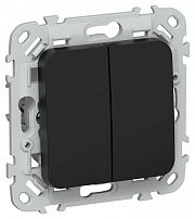 Выключатель 2-кл. СП FLITE ВС12-1-0-ФлЧ 10А механизм черн. IEK FI-V20-0-10-1-K02